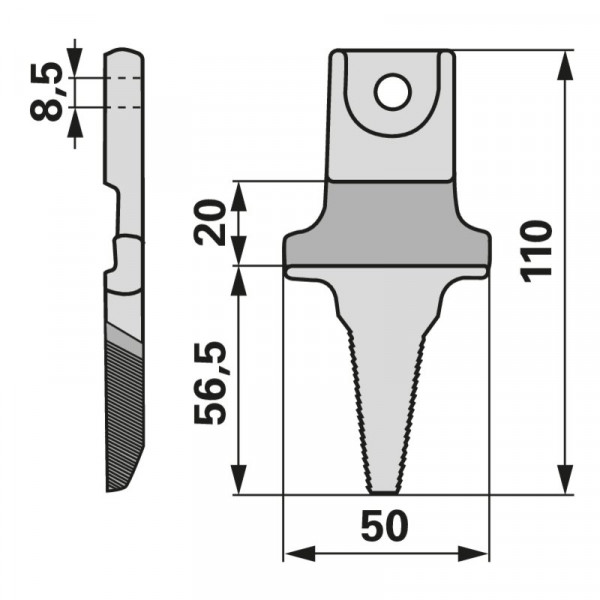 Einzel-Zahn Pasquali (Finger) Vgl.-Nr. 52458714T für Mähmesser "Laser Elasto"